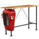 Table haute bar bois de manguier rouge tracteur - 150cm