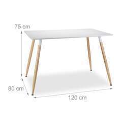 Table style nordique 120x80cm blanche