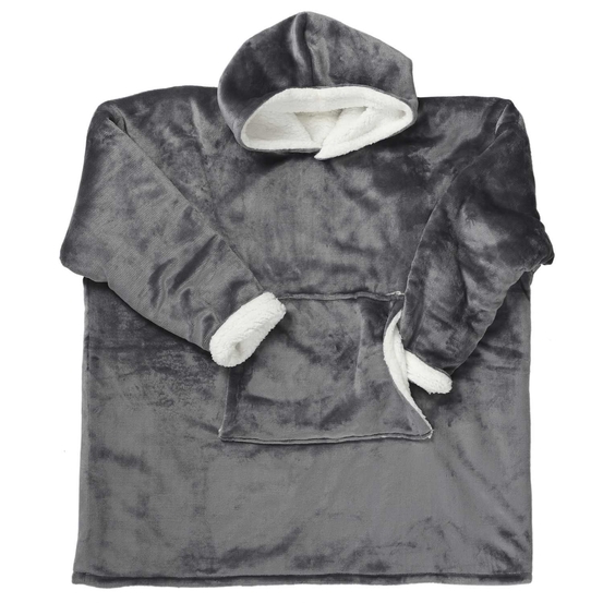 Sweat à capuche d'intérieur Sherpa gris Sensly Sweat à capuche d'intérieur Sherpa gris Sensly
