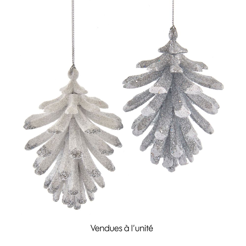 Suspension de Noël : pomme de pin, modèles variables - H.7,6cm