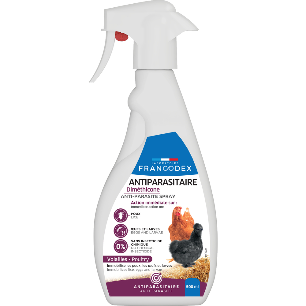 Spray Antiparasitaires Dimethicone Volailles 500 Ml