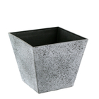 Pot Nimar carré en polypropylène gris béton - 25x25x22 cm