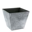 Pot Nimar carré en polypropylène gris béton - 31x31x27 cm