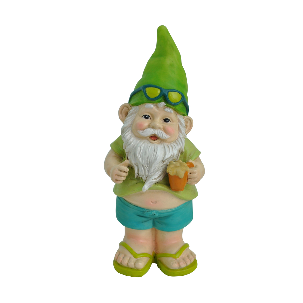 Décoration à piquer - nain de jardin Hawai en polyrésine - H.22cm