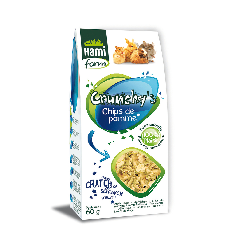 Crunchy's Chips de pomme 60 gr pour rongeurs