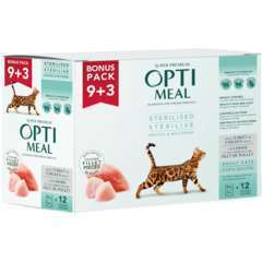 Optimeal pour chats stérilisés-dinde & poulet en sauce 85g 9+3