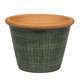 Pot Verona vert pour plantes extérieur emaillé - D.17 x H.15 cm