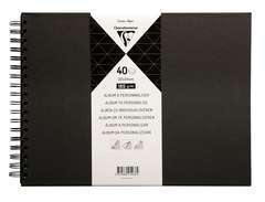 Album Couverture rigide noire - 32x24cm - 40 feuilles - 185g