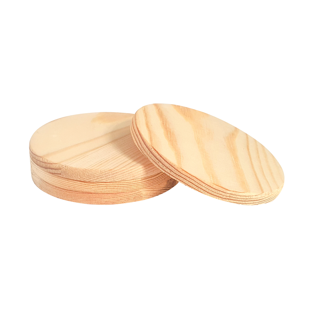 Dessous de verre en bois rond - D.11cm - 4 pièces