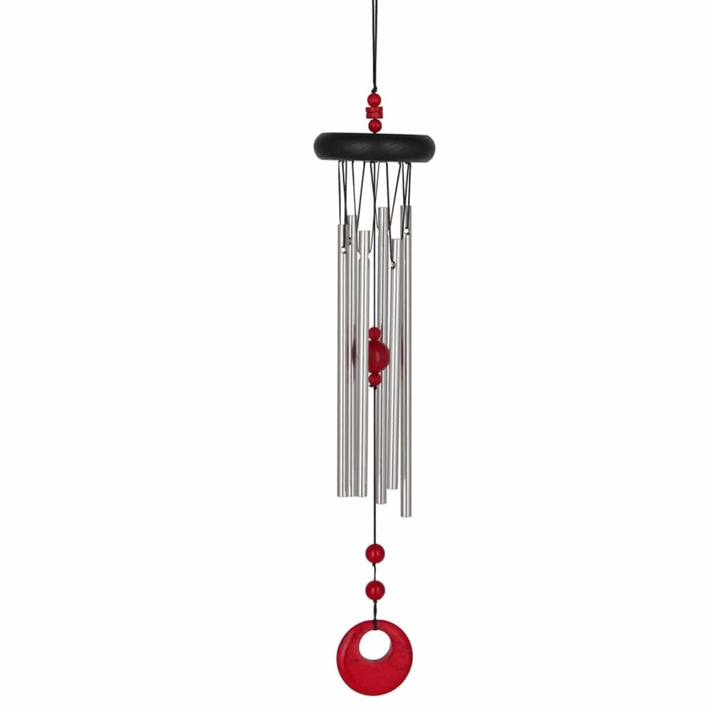 Carillon Chakras Corail en aluminium rouge - H.44cm