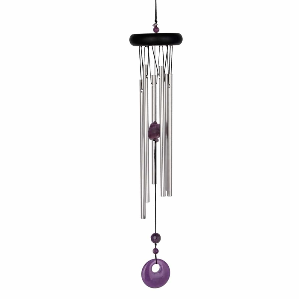 Carillon Chakras Améthyste en aluminium violet - H.44 cm