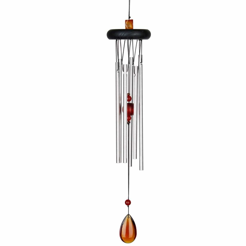 Carillon Chakras Ambre en aluminium marron - H.44 cm