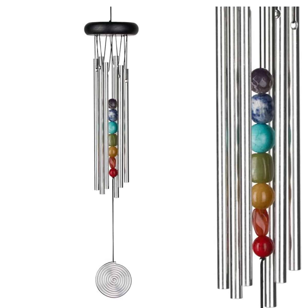 Carillon 7 Chakras en aluminium multicolore - H.44 cm
