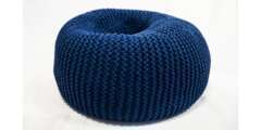 Pouf ovale Ã˜ 70 cm en coton de couleur: Bleu