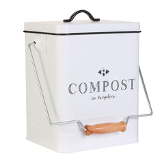 Poubelle de compostage couvercle et anses Compost - gris – Decoclico