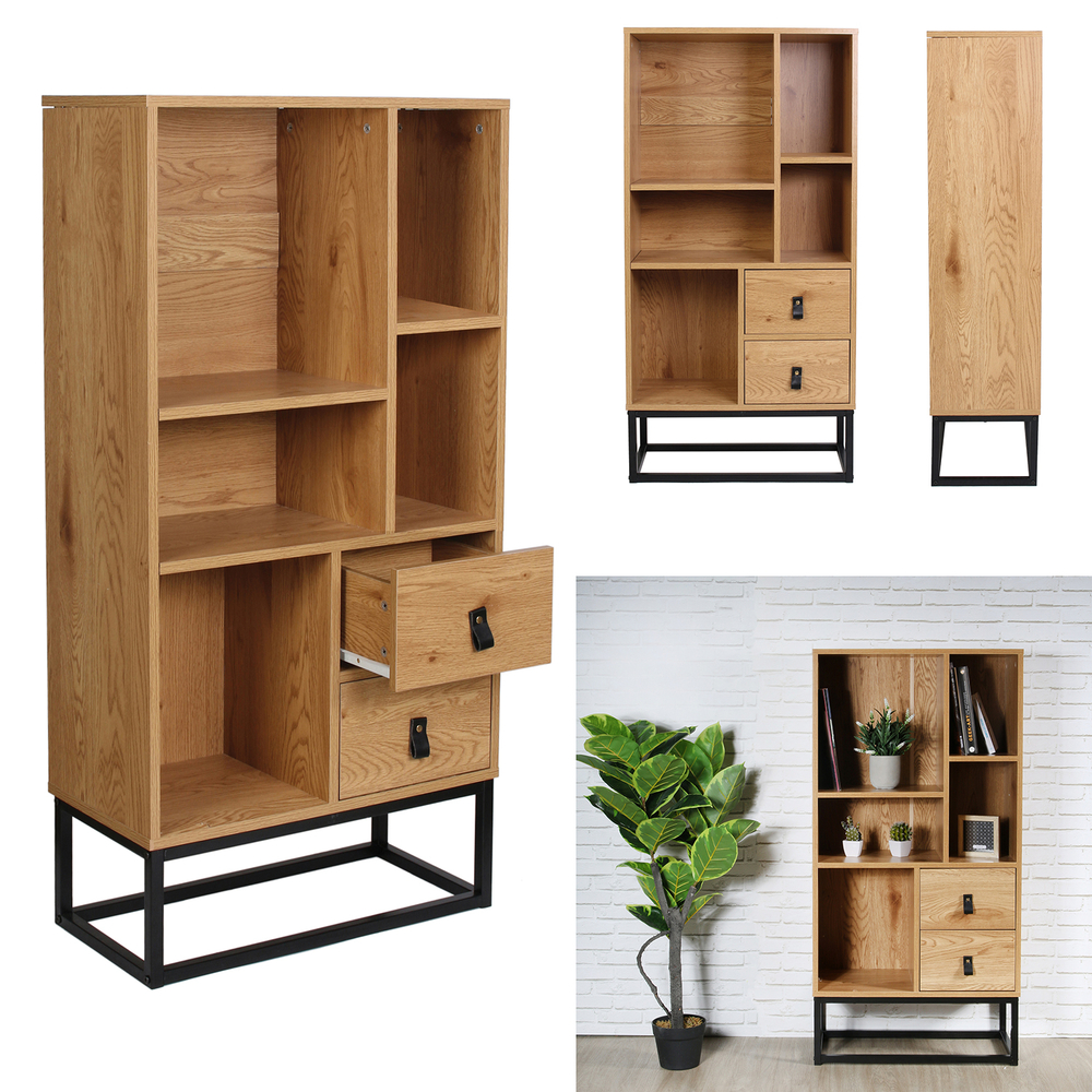 BIBLIOTHEQUE BOIS METAL ABBOTT-(909128)