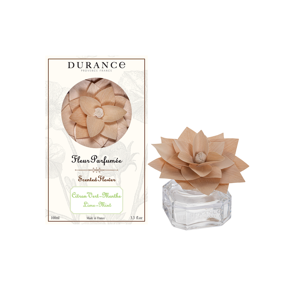 Fleur parfumée en bois parfum Citron Vert - Menthe - 100 ml