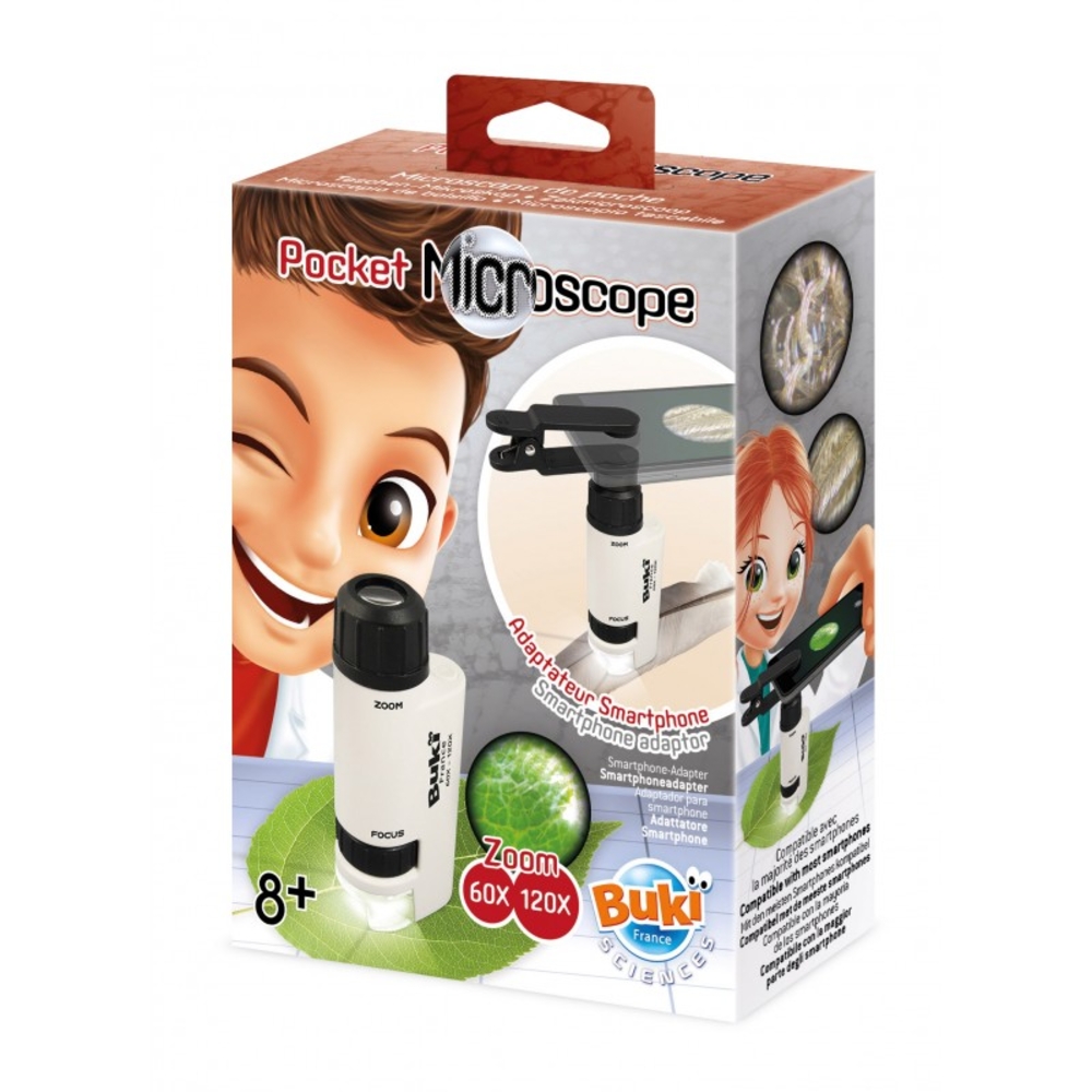 Jeu éducatif microscope de poche avec grossissement 120 x