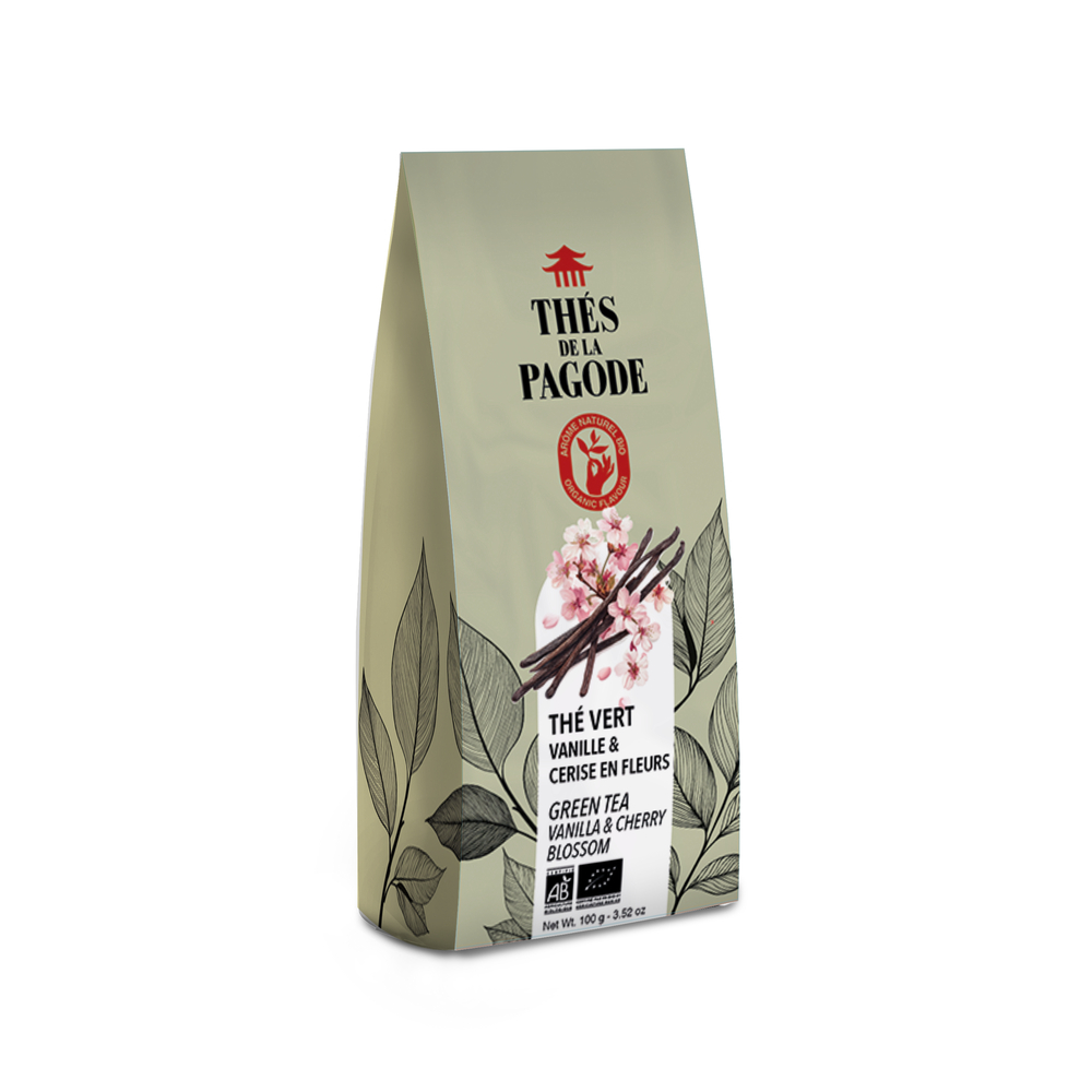 Thé vert vanille & fleur de cerisier bio 100g
