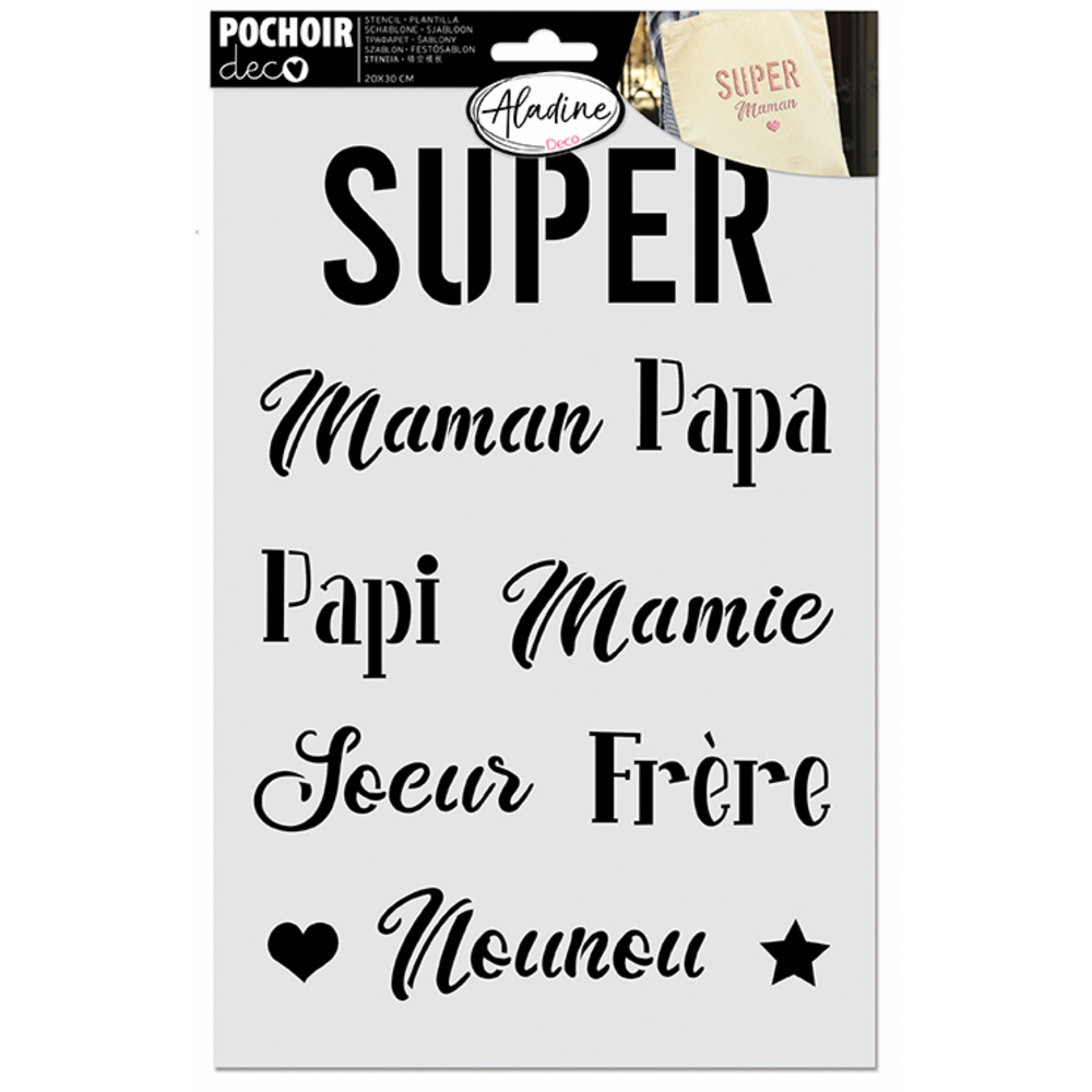 POCHOIR DECO SUPER FAMILLE-(913624)