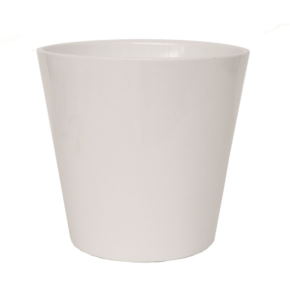 Pot Stockholm en grès émaillé, coloris blanc – D.13,5xH.12,7cm