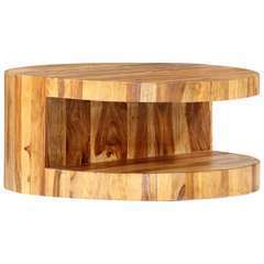Table basse ronde Bois solide - 65x30cm