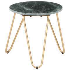 Table basse Vert Pierre véritable et texture marbre - 40x40x40cm
