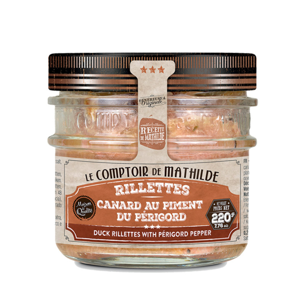 Rillettes canard au piment du Périgord 220g