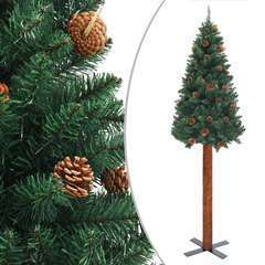 Sapin de Noël artificiel pied en bois véritable - H.180cm