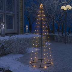 Sapin de Noël cône 100 LED blanc chaud 70x180 cm