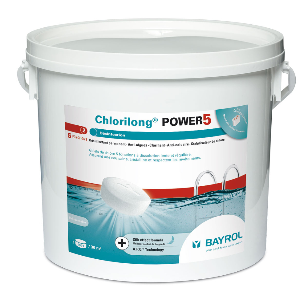Galets de chlore CHLORILONG POWER 5 - seau de 5 kg