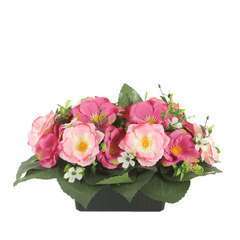 Fleurs artifielles : Jardinière L.36 x H.21 cm rose