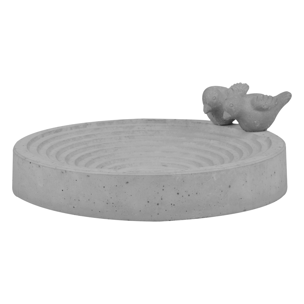 Bain d'oiseau en béton L pour jardin - L. 29.0 l. 29.0 H. 8.8 cm