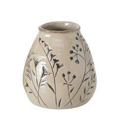 Vase Botanico en porcelaine taupe  - H. 10 cm