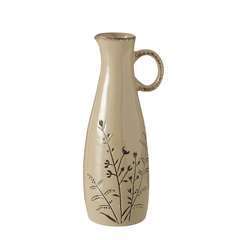 Vase Botanico en porcelaine taupe  - H. 20 cm