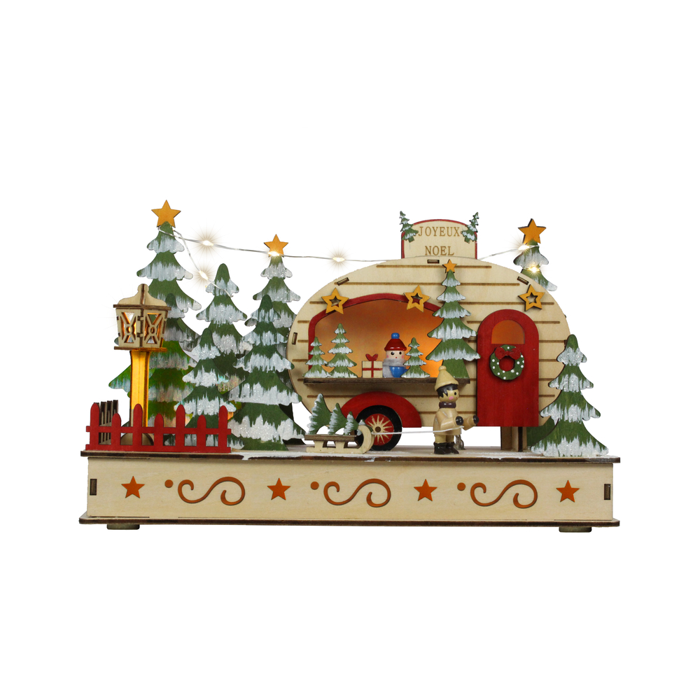 Marché de Noël en Bois avec LED