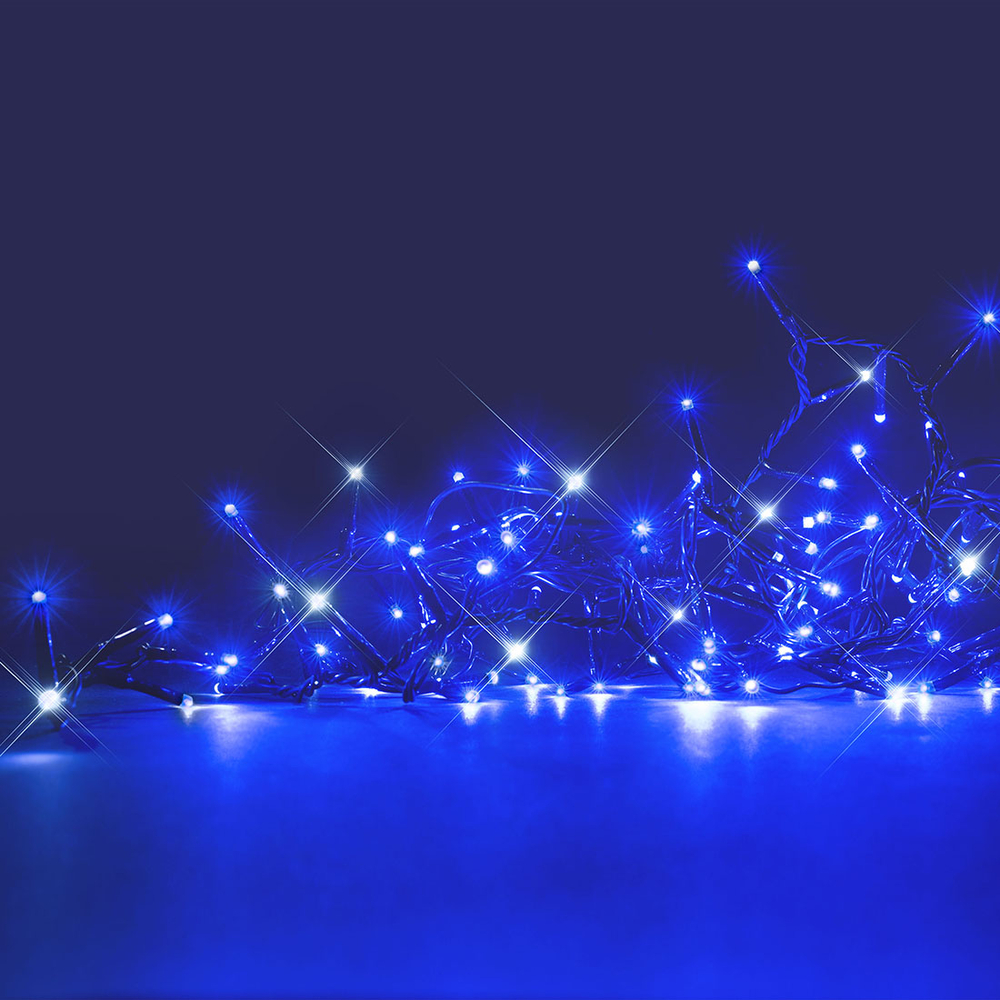 Guirlande lumineuse animée 'Flicker light' 400 led, bleu et flash - 9m