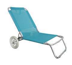 Chaise de plage en textilène et aluminium - 124x64x82 cm