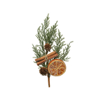 Plantes artificielles : Tige pin avec agrumes et pomme de pin - H.10cm