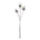 Fleur artificielle : Tige branche chardon avec neige - H.88cm