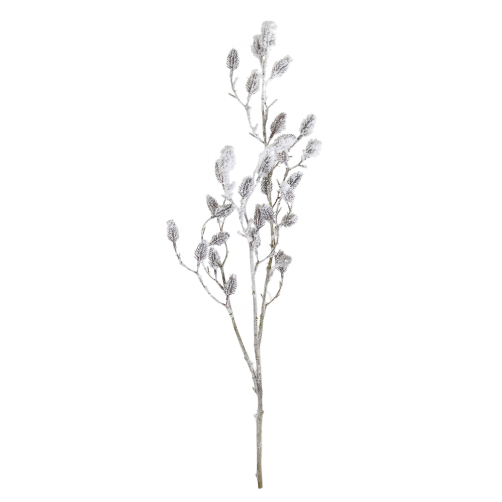 Fleur artificielle : Tige branche avec neige - H.104cm