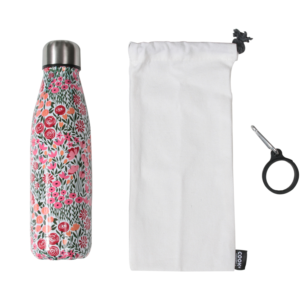 Coffret bouteille isotherme fleurie 50cl