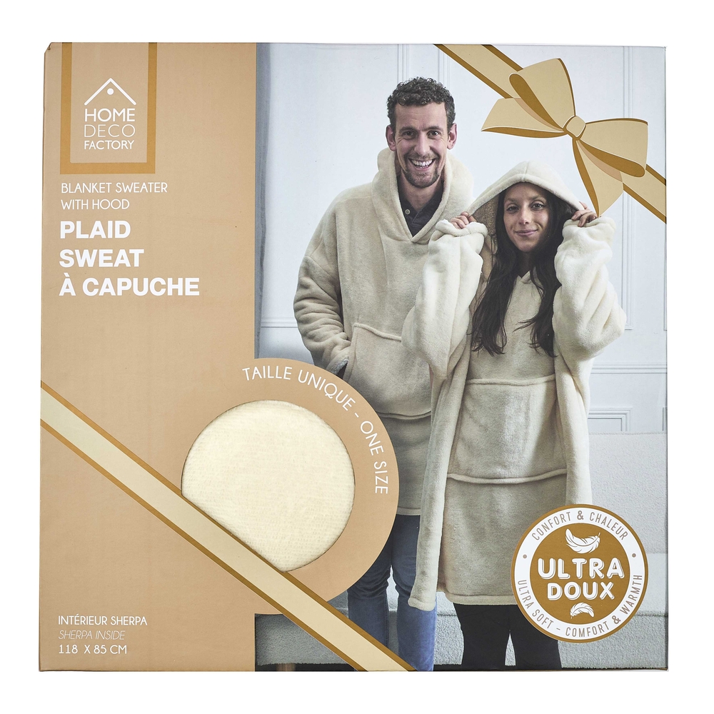 Couverture-sweat Géante Sienna - Sherpa Ultra Doux - Taille Oversize - Lavable