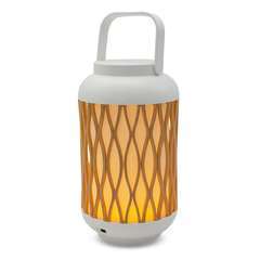 Lampe portable imitation bois effet flamme LED blanc chaud SUKY H23cm