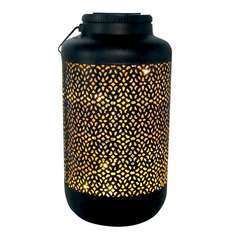 Lanterne style oriental noir et doré micro LED blanc chaud HONEY H36cm