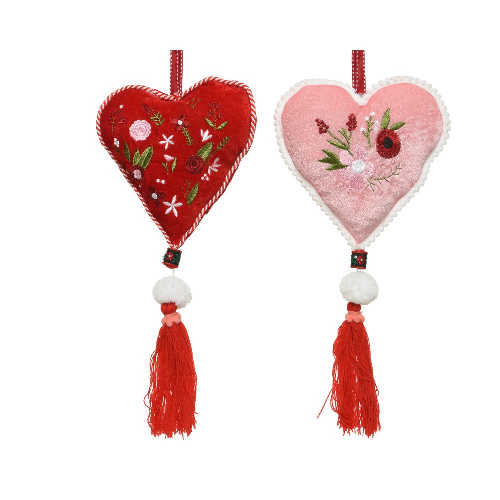 SUSP COEUR POMPON RG/RSE 35CM-(935910)