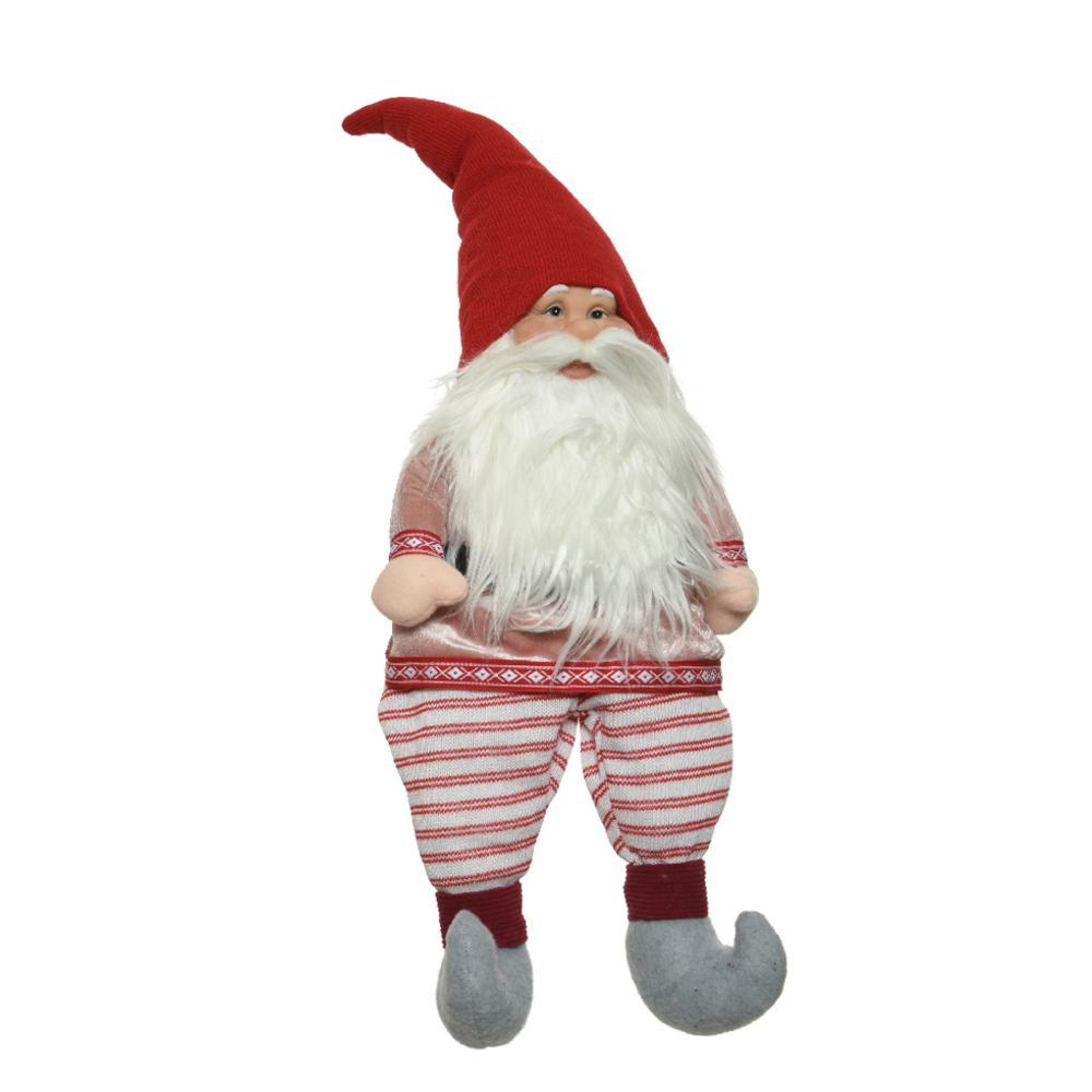 Gnome rouge rose blanc 75 cm