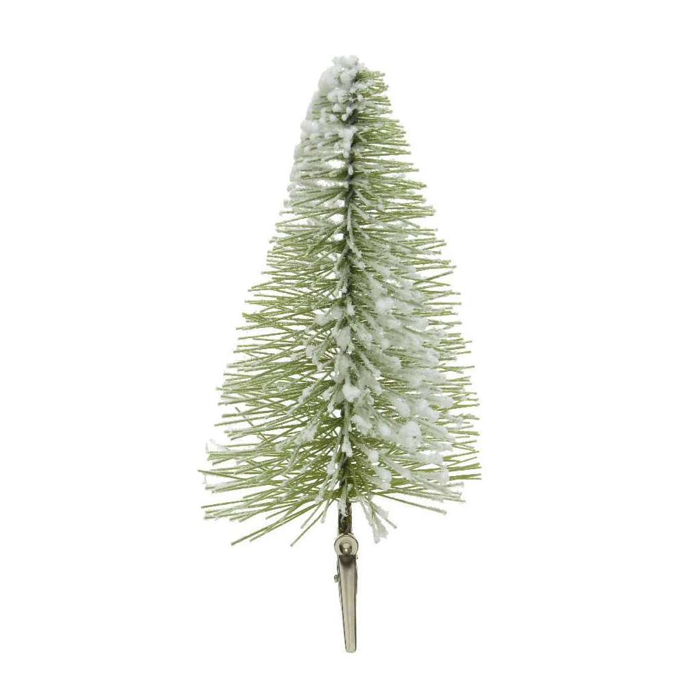 Mini sapin vert enneigÃ© Ã  clipser 8 14 cm
