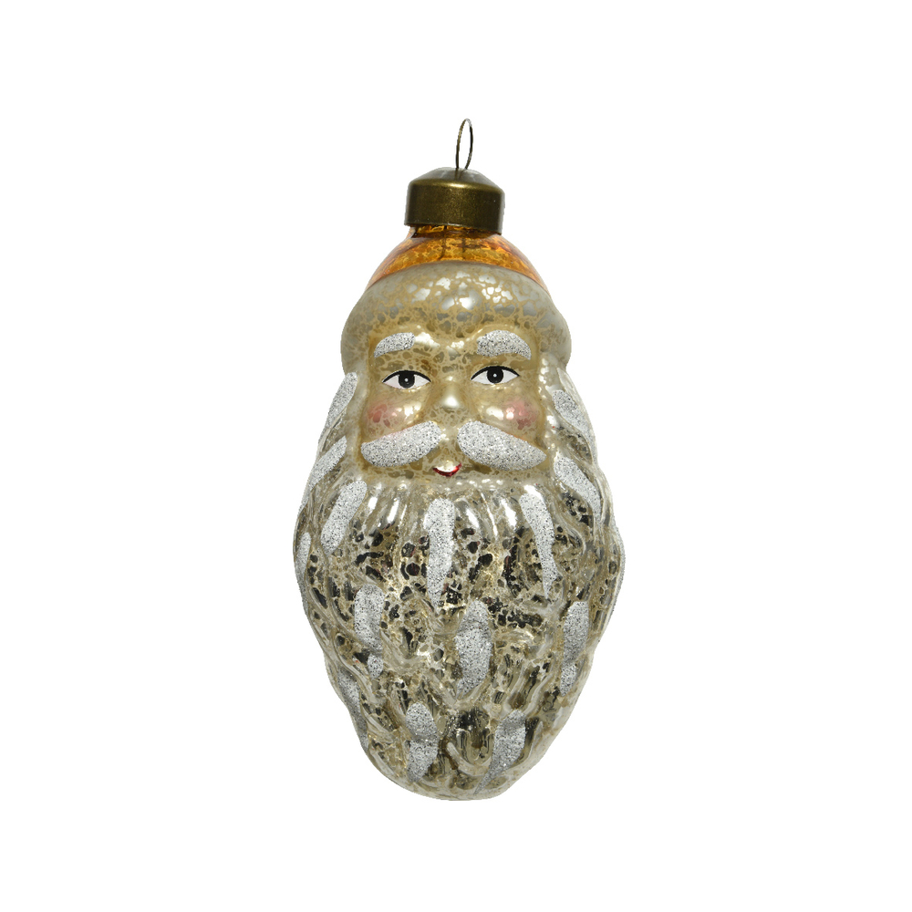 SUSP TETE PERE NOEL 12CM OR-(936033)