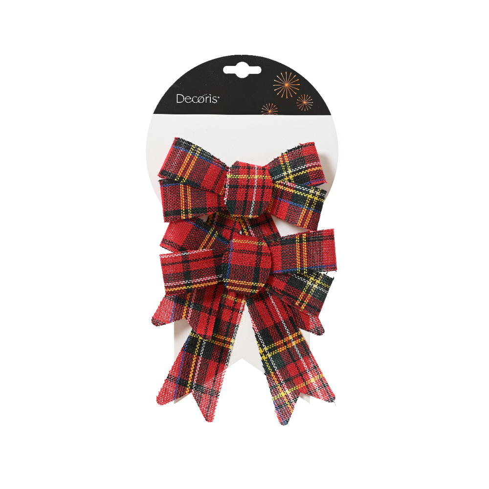 NOEUD POLY CARREAUX CLIP 17CM-(936053)